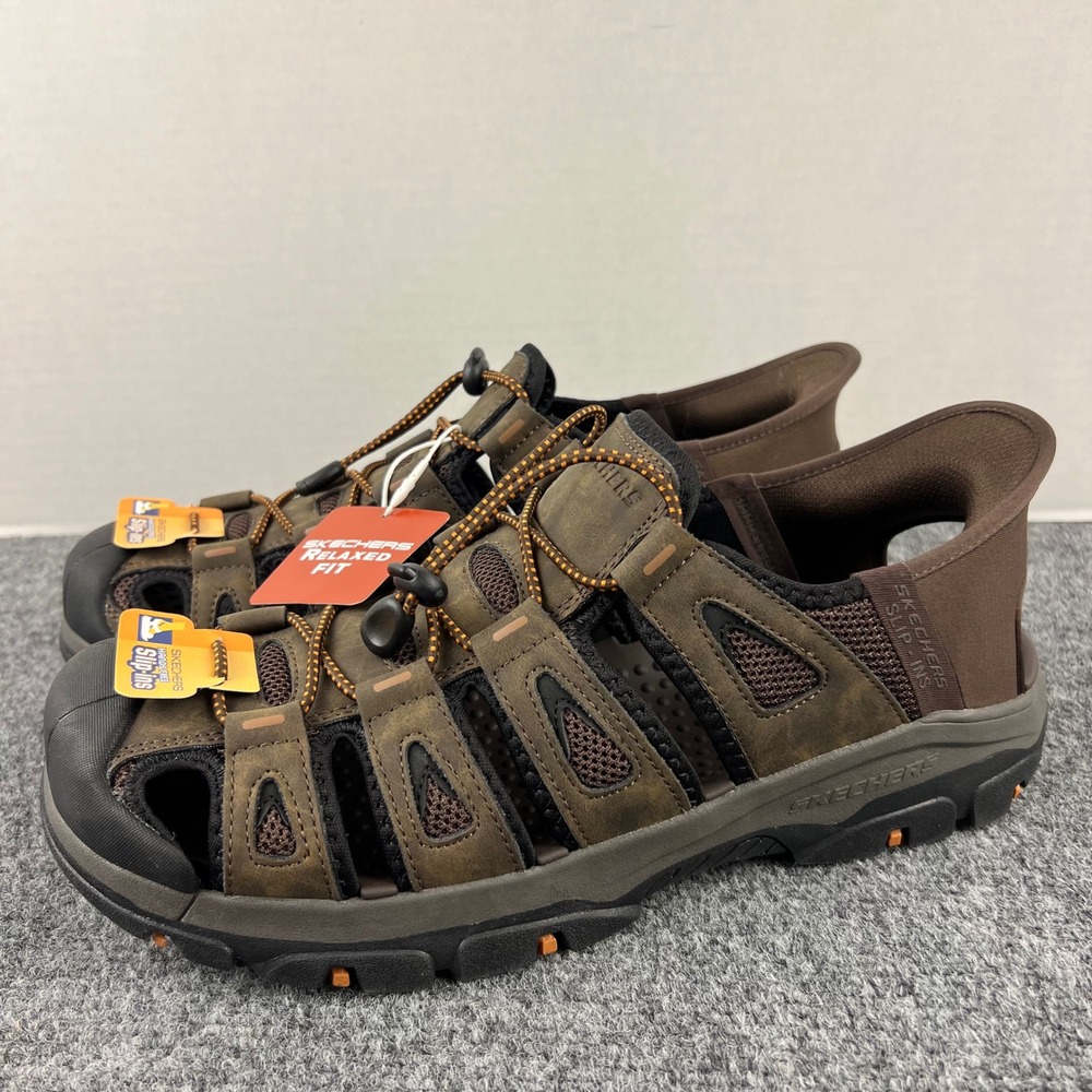 Skechers Hands Free Slip-ins Relaxed Fit Lomell Rip Tide Brown Mens 10 205187